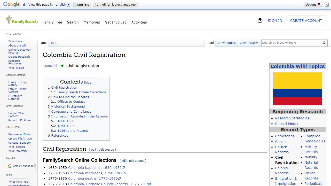 Colombia Civil Registration - FamilySearch Wiki